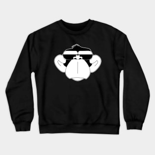 Monkey serious citizen sunglasses BW Crewneck Sweatshirt